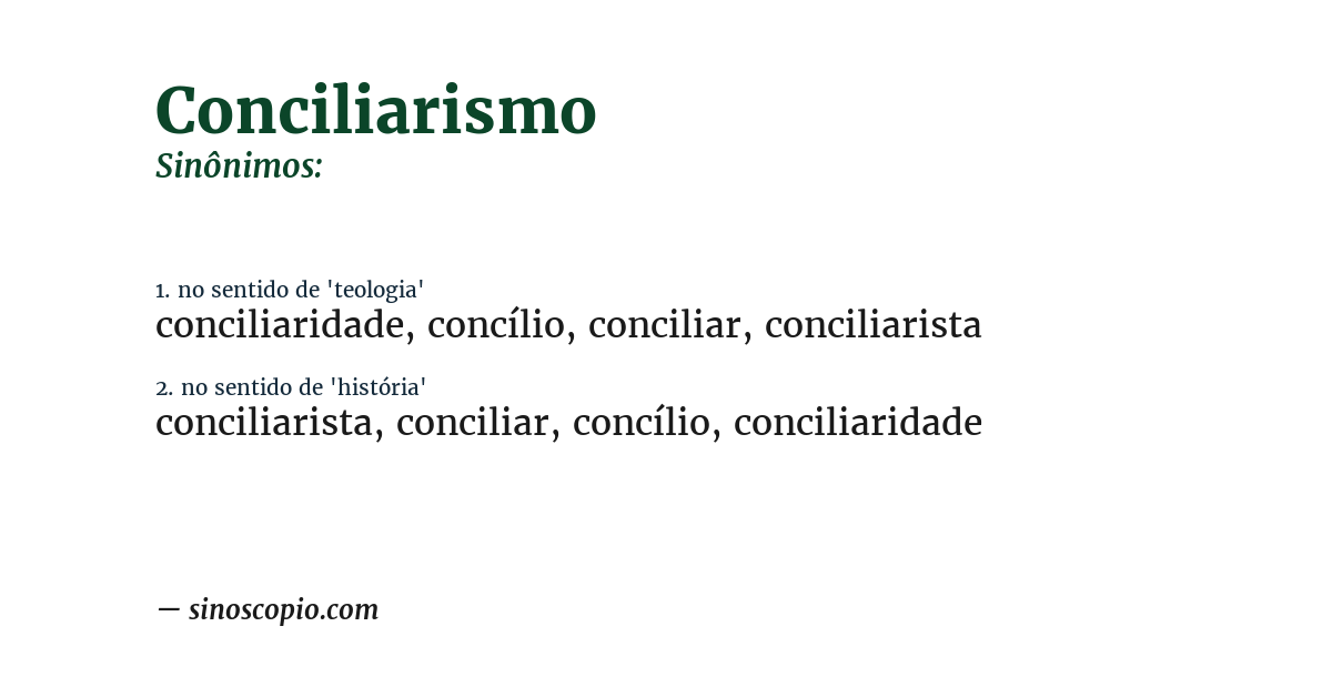 Sinônimo de conciliarismo