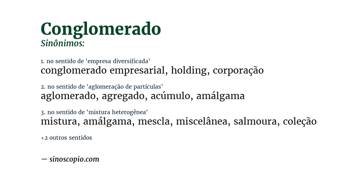 Sinônimo de conglomerado