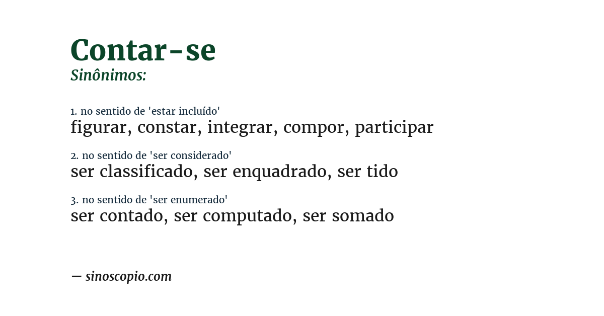 Sinônimo de contar-se