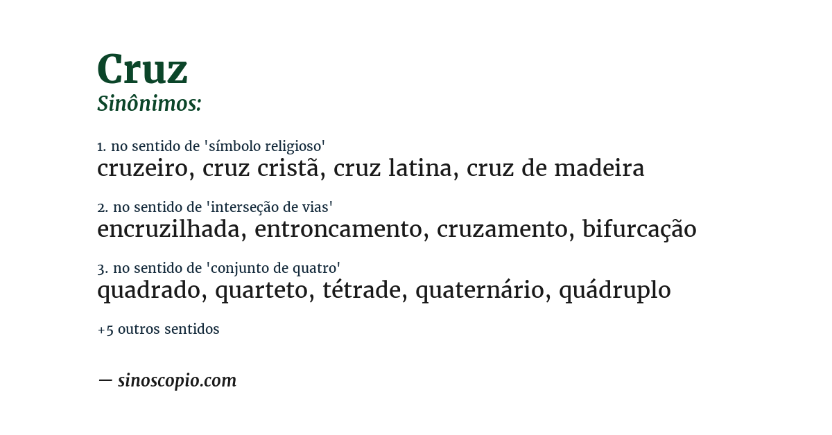 Sinônimo de cruz