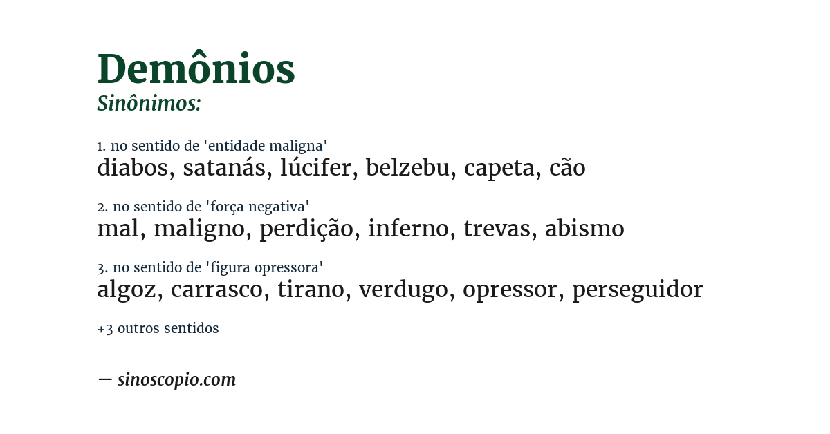 Sinônimo de demônios
