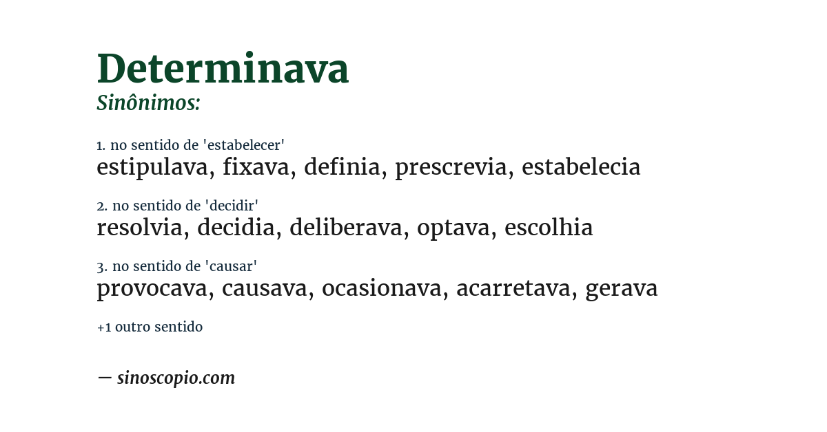 Sinônimo de determinava