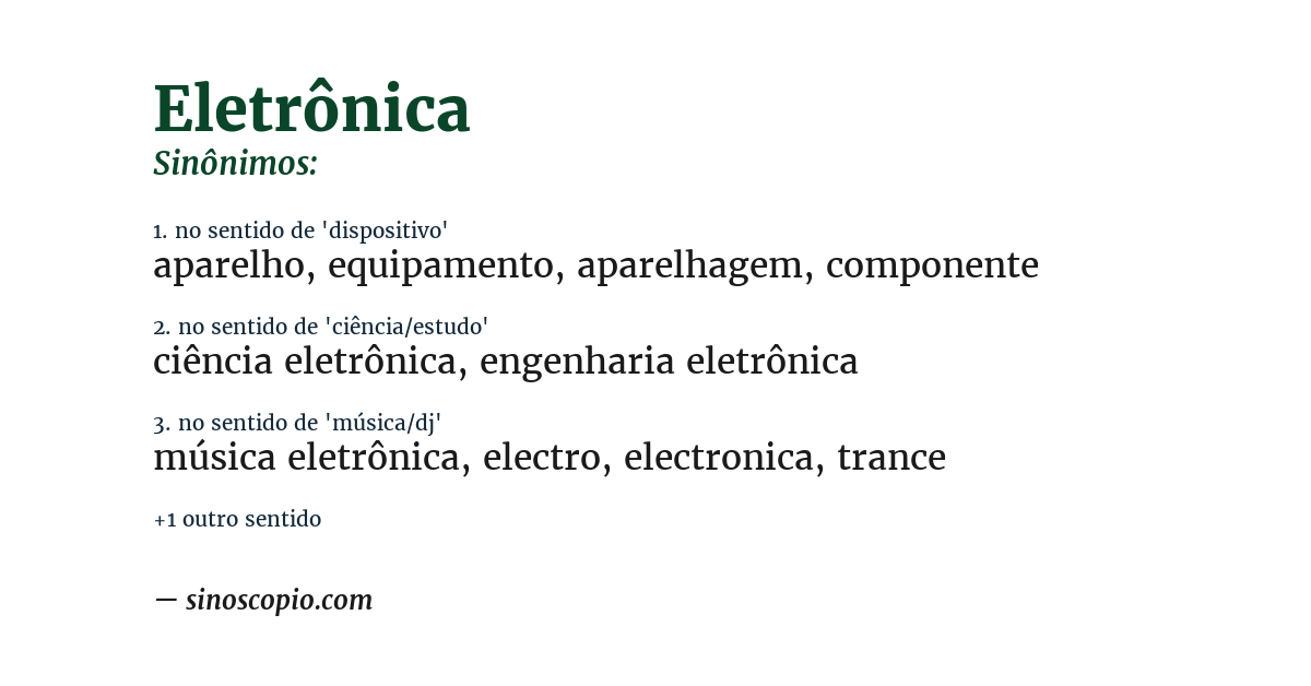 Sinônimo de eletrônica