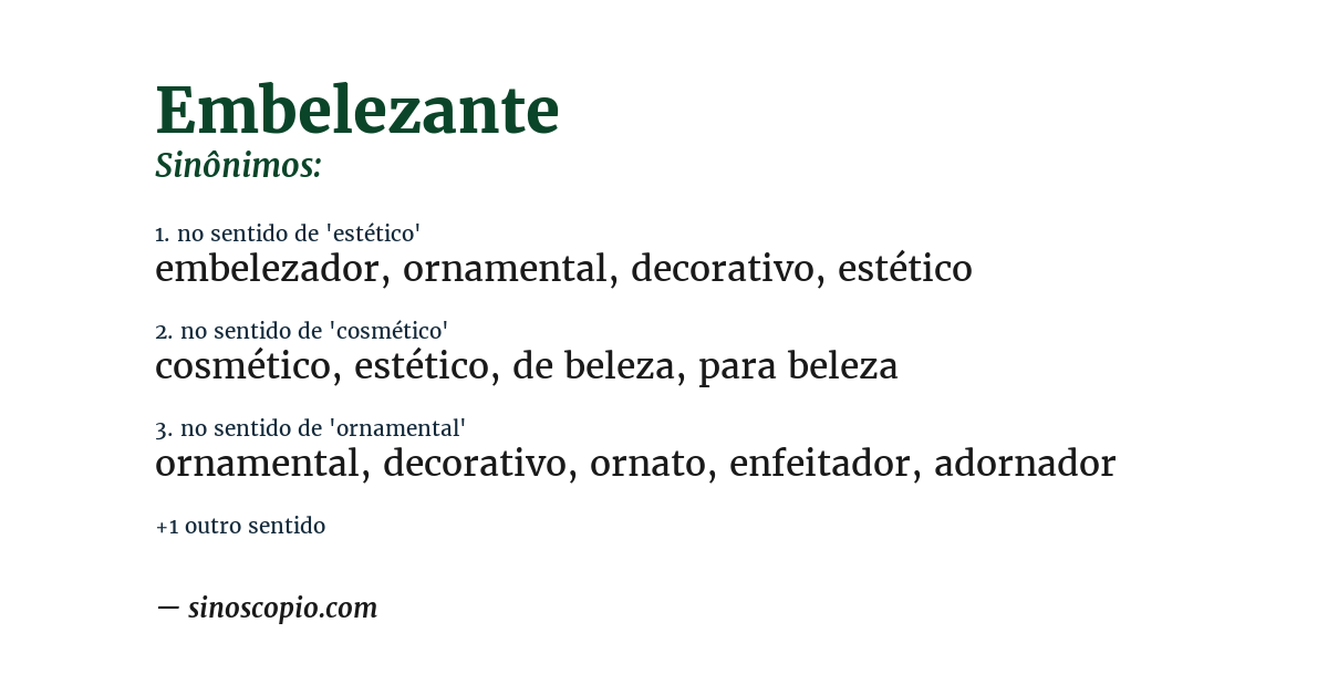 Sinônimo de embelezante