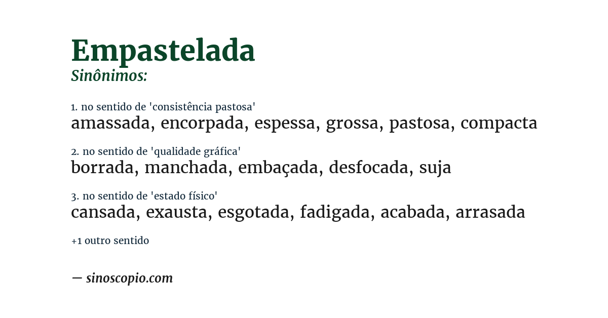 Sinônimo de empastelada