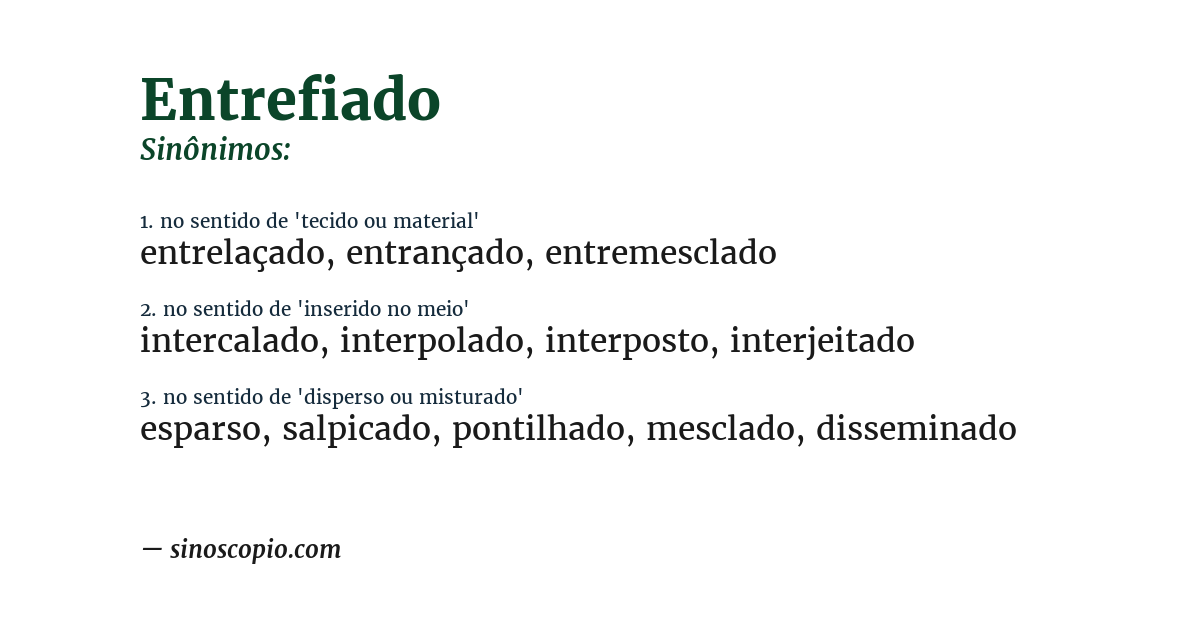 Sinônimo de entrefiado
