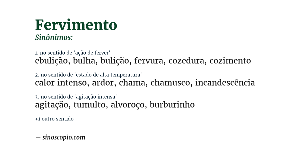 Sinônimo de fervimento