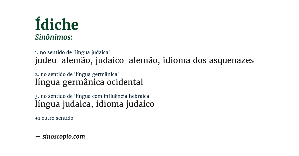 Sinônimo de ídiche