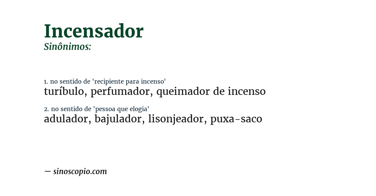 Sinônimo de incensador