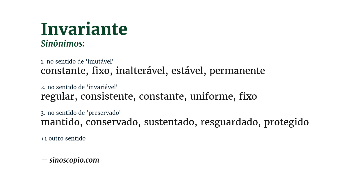 Sinônimo de invariante