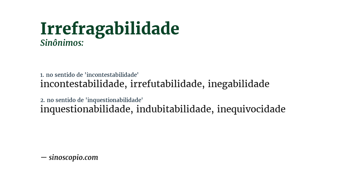 Sinônimo de irrefragabilidade