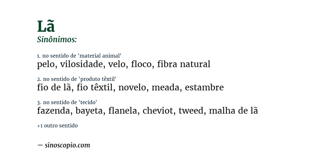 Sinônimo de lã