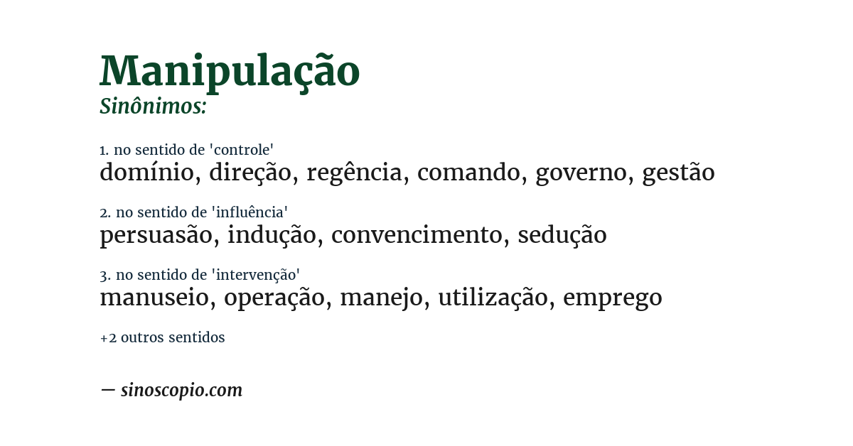 Sinônimo de manipulação