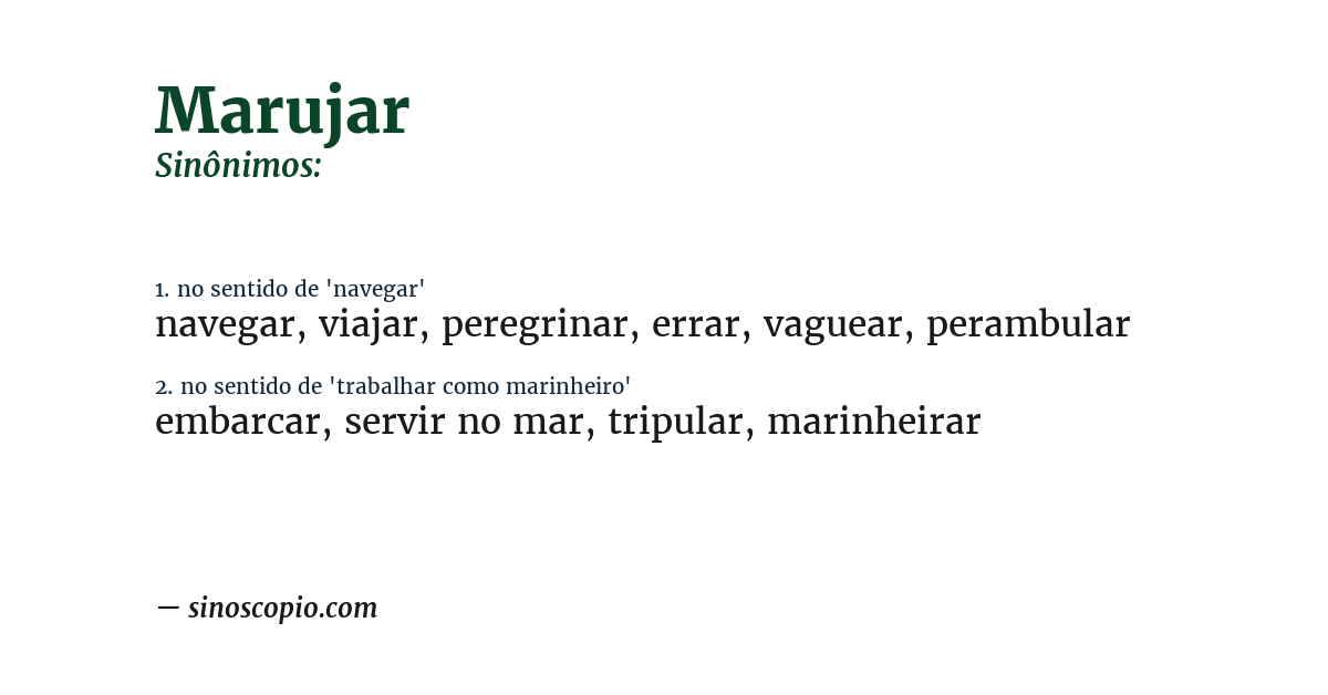 Sinônimo de marujar