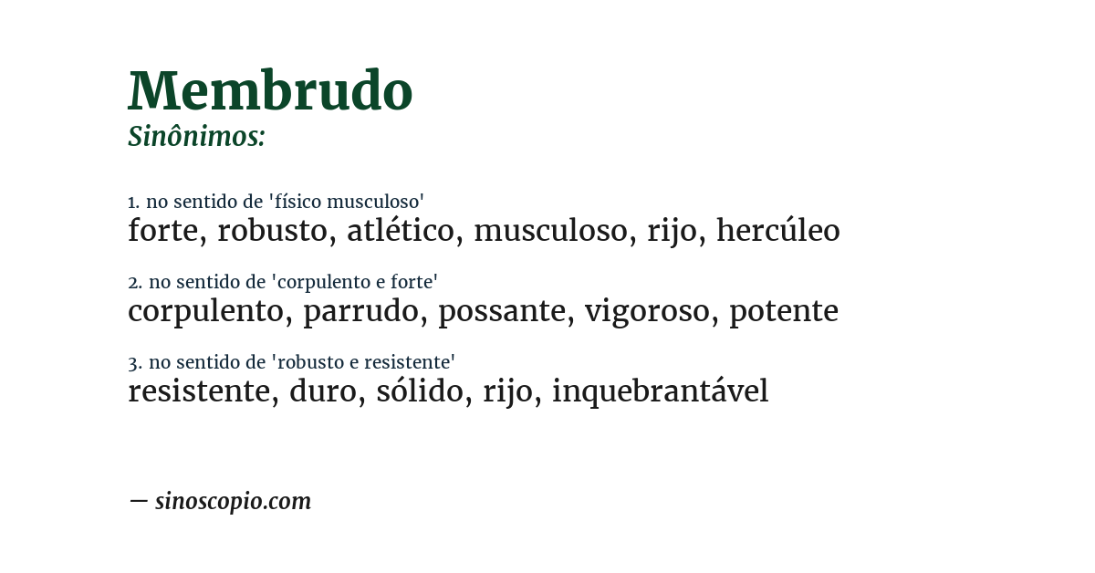 Sinônimo de membrudo