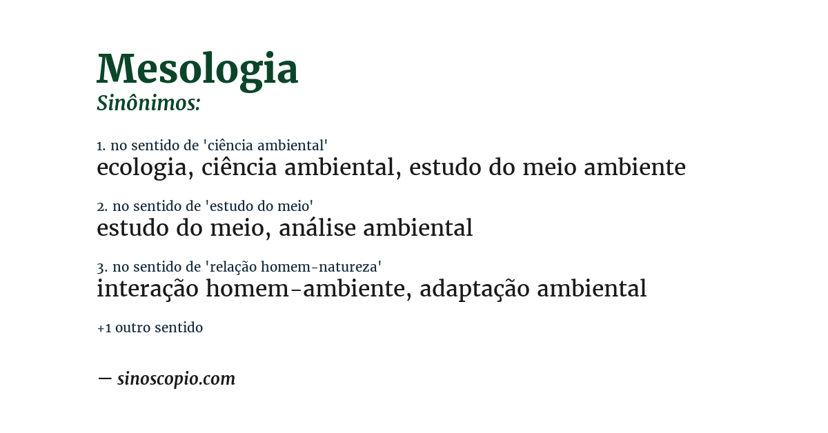 Sinônimo de mesologia