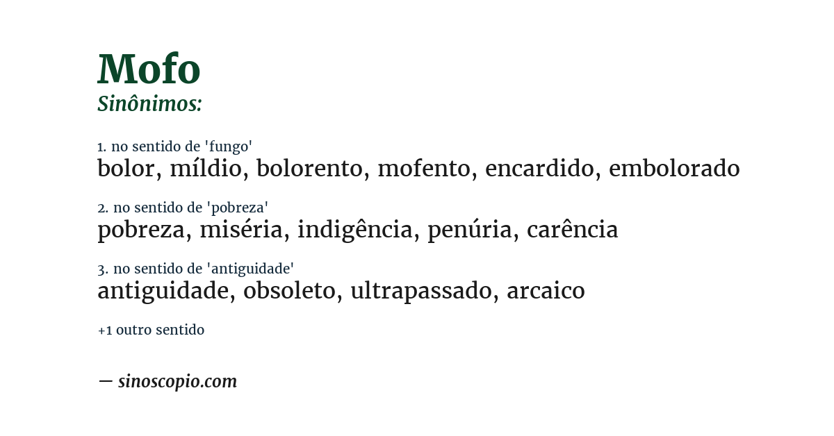 Sinônimo de mofo