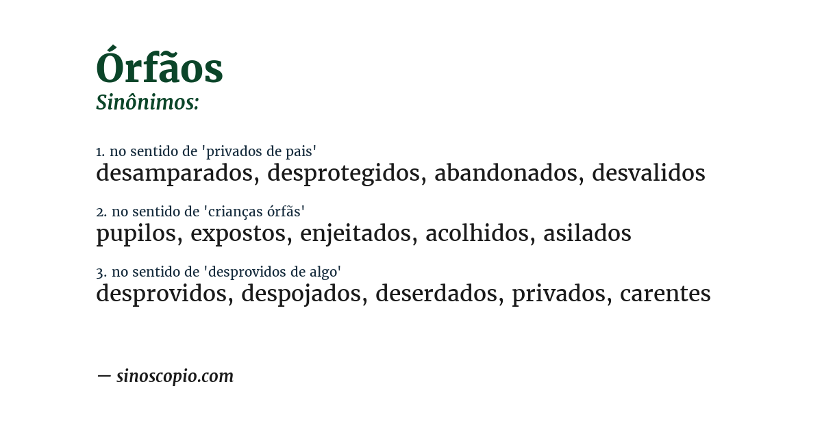 Sinônimo de órfãos