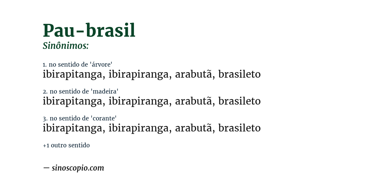 Sinônimo de pau-brasil
