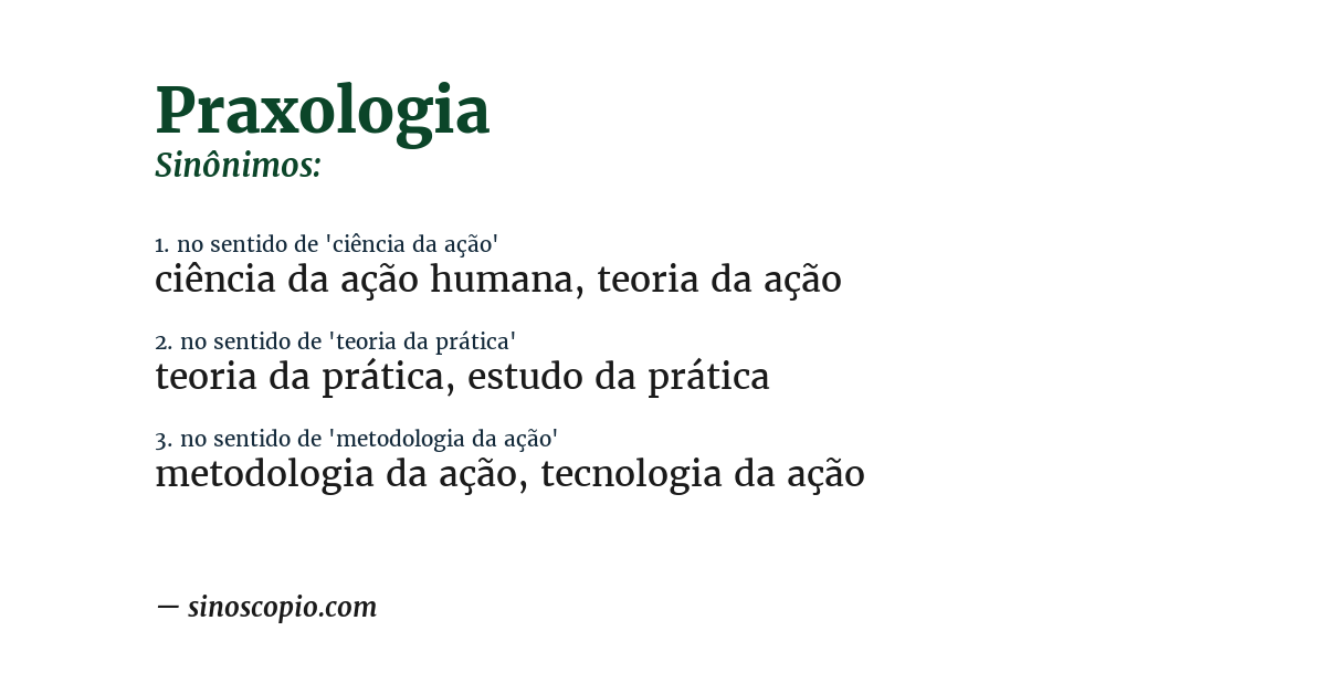 Sinônimo de praxologia