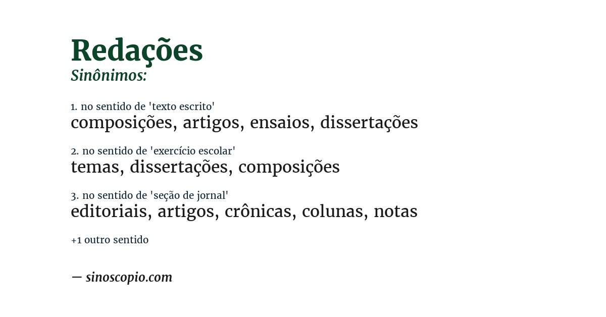 Sinônimo de redações