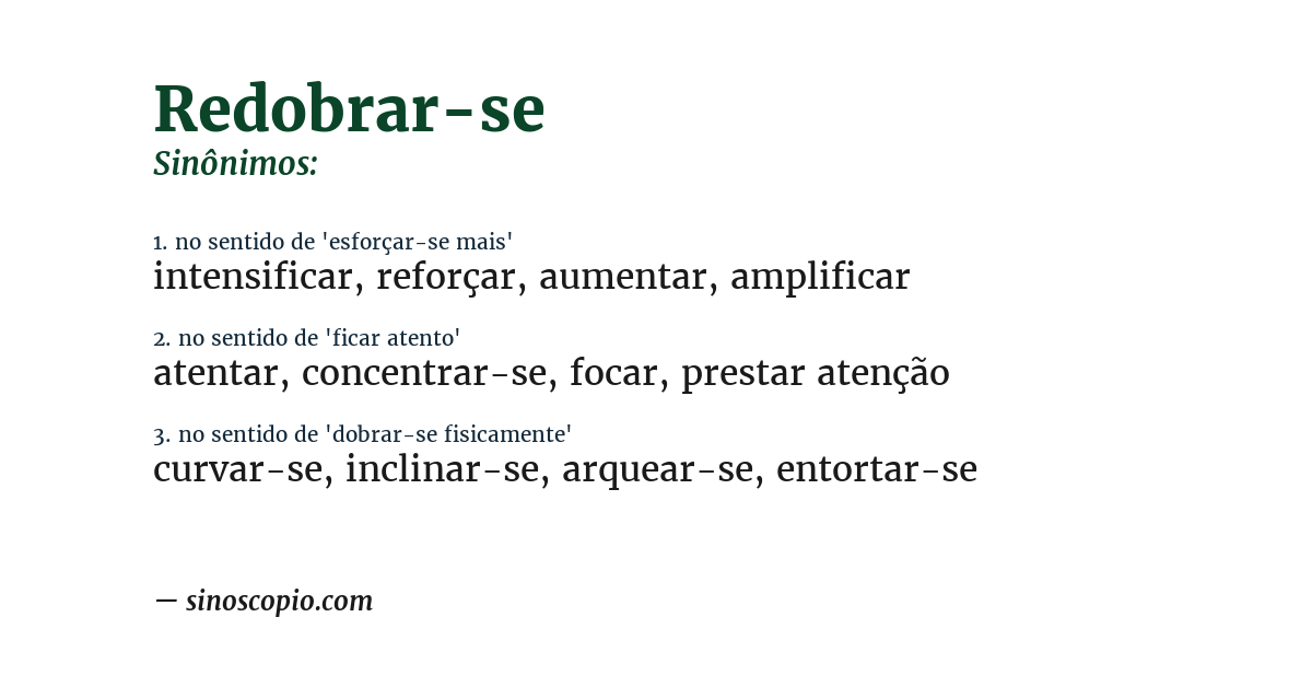 Sinônimo de redobrar-se