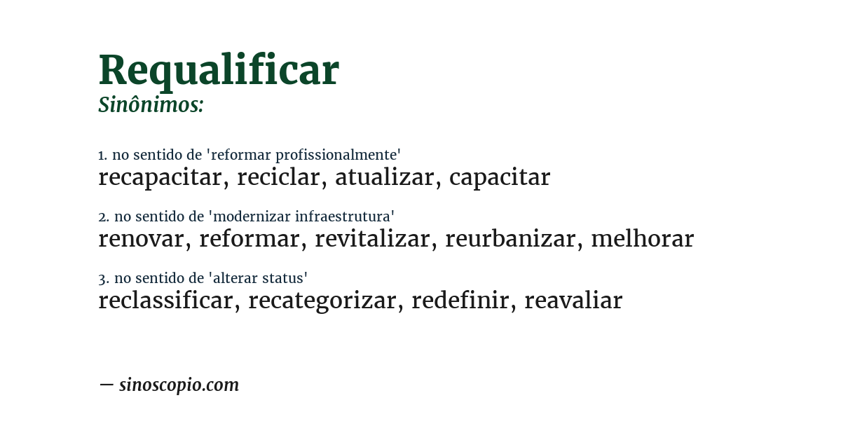 Sinônimo de requalificar
