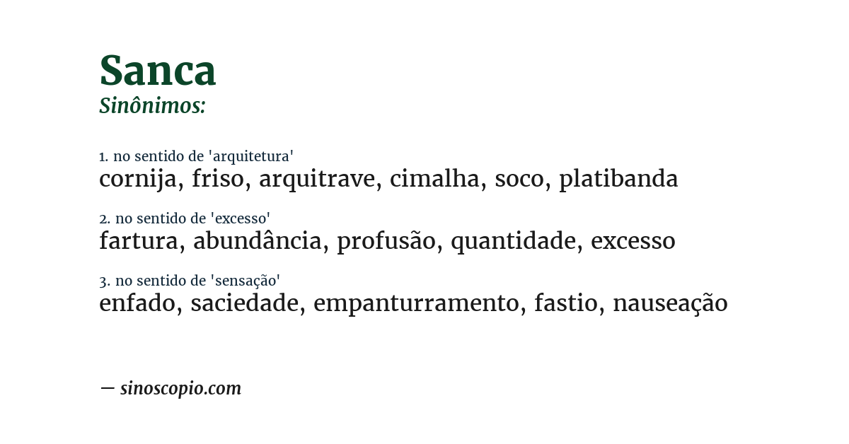 Sinônimo de sanca