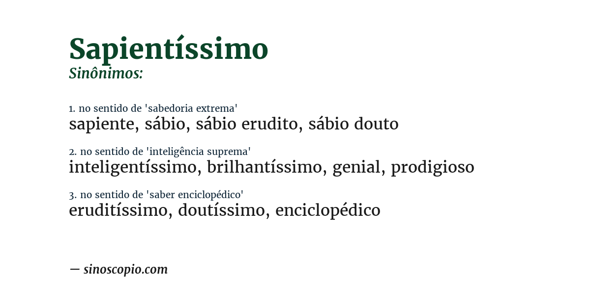 Sinônimo de sapientíssimo