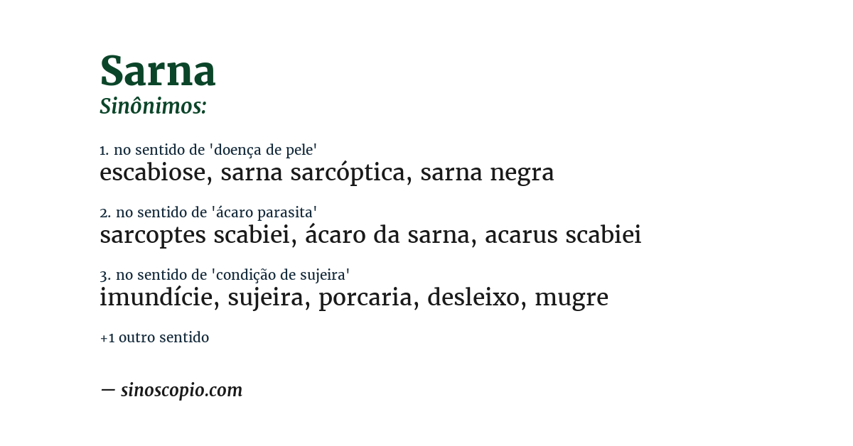 Sinônimo de sarna
