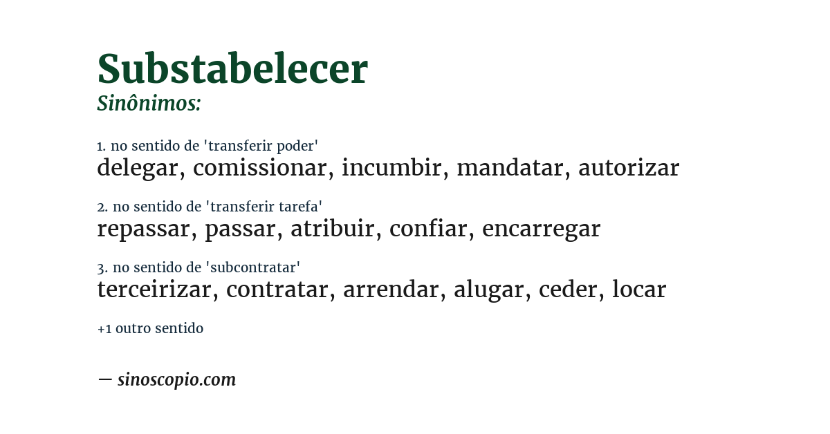 Sinônimo de substabelecer