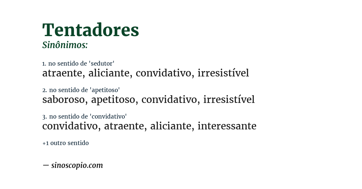 Sinônimo de tentadores