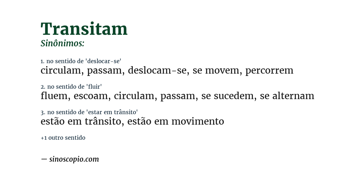 Sinônimo de transitam