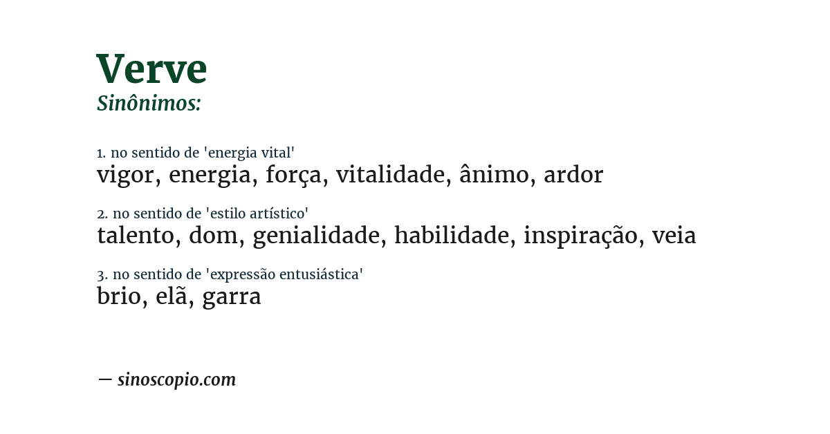 Sinônimo de verve