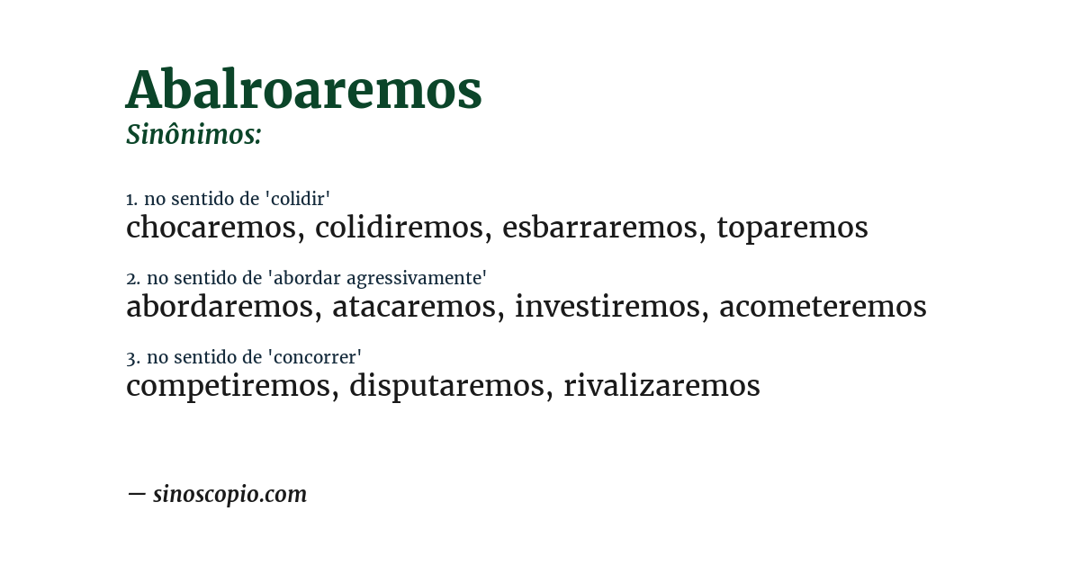 Sinônimo de abalroaremos