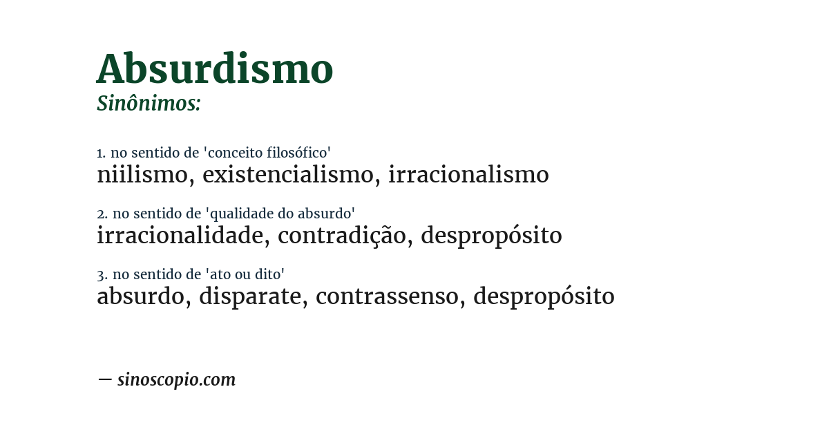 Sinônimo de absurdismo