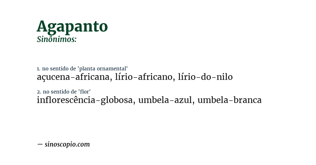 Sinônimo de agapanto