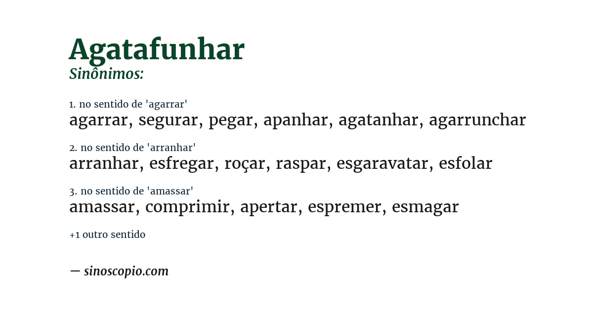 Sinônimo de agatafunhar