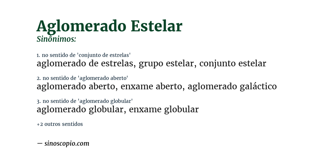 Sinônimo de aglomerado estelar