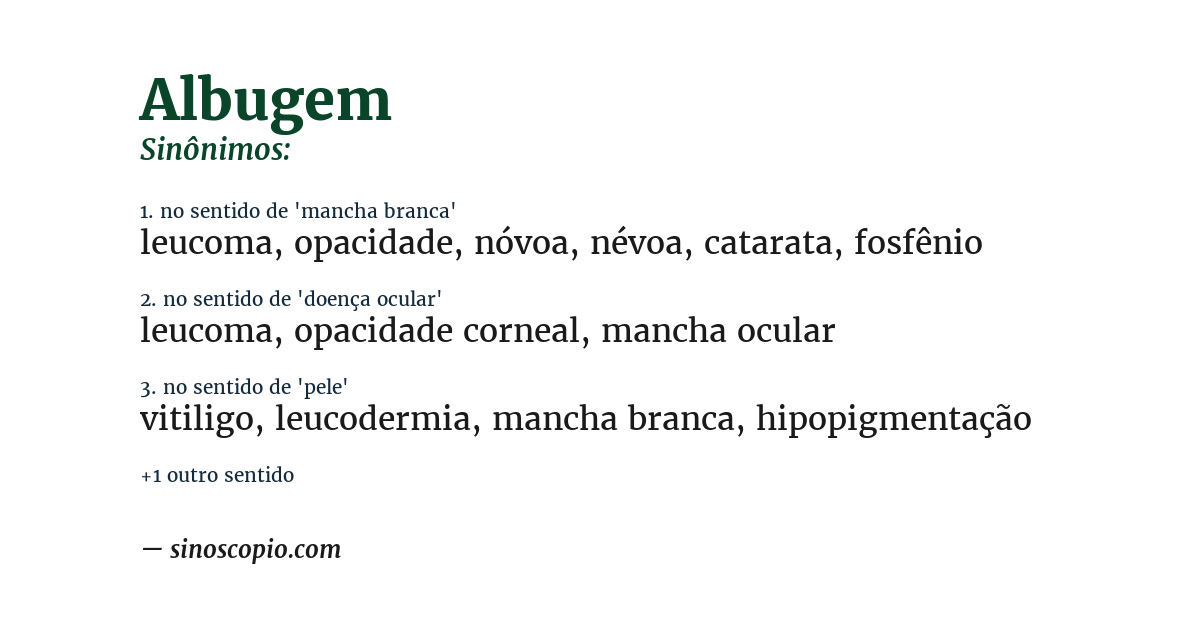 Sinônimo de albugem