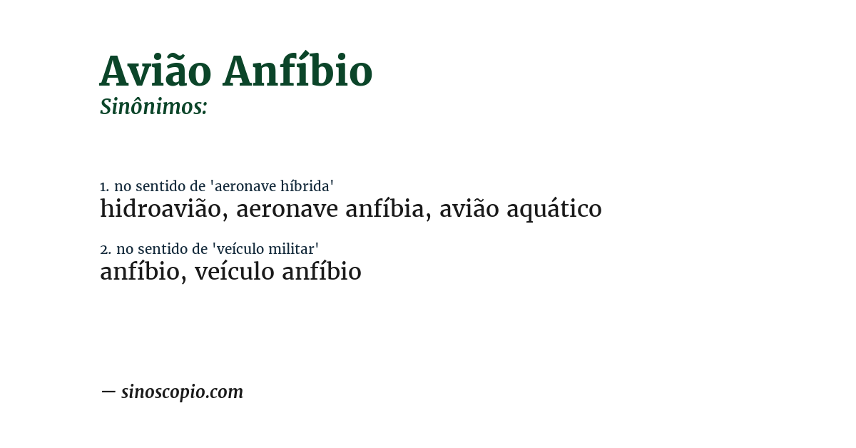 Sinônimo de avião anfíbio