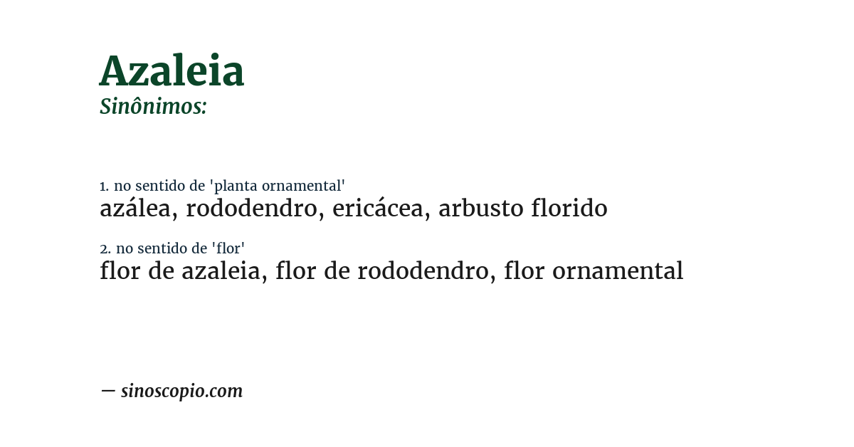 Sinônimo de azaleia