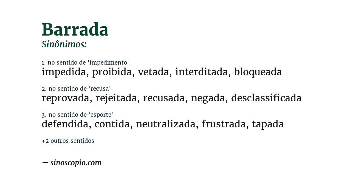 Sinônimo de barrada