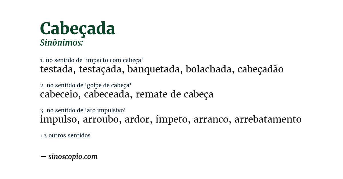 Sinônimo de cabeçada