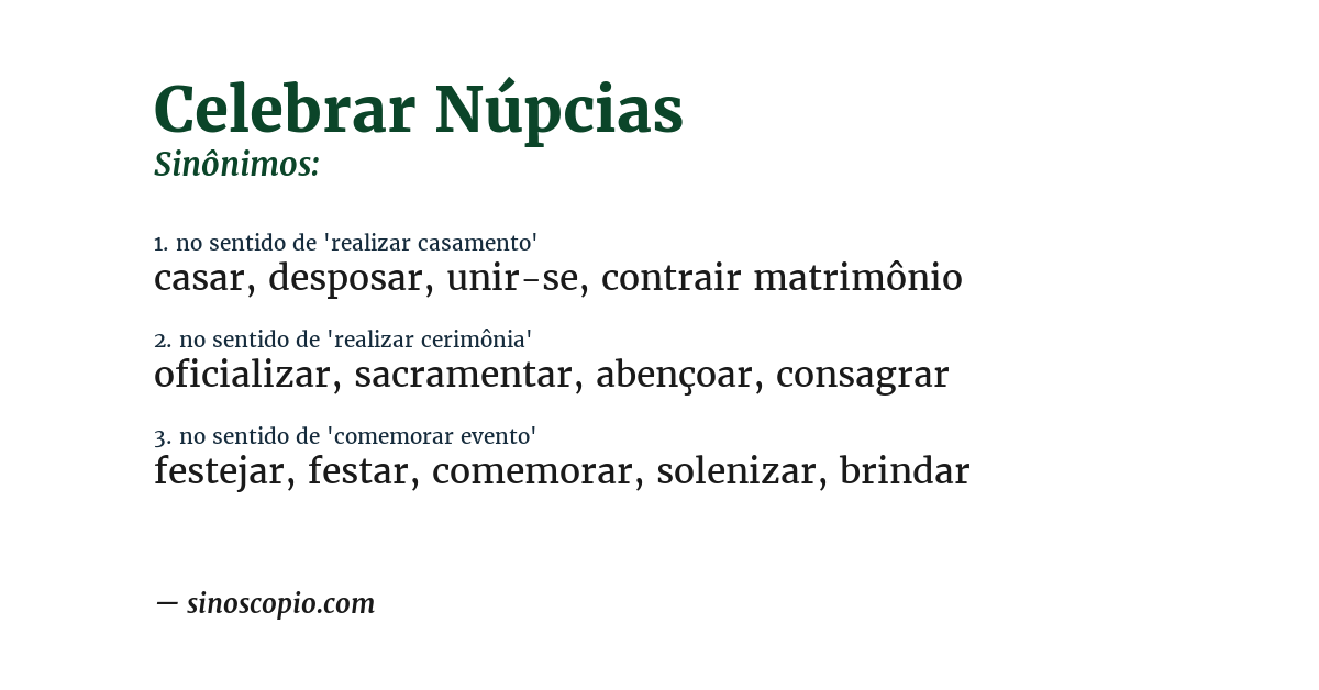 Sinônimo de celebrar núpcias