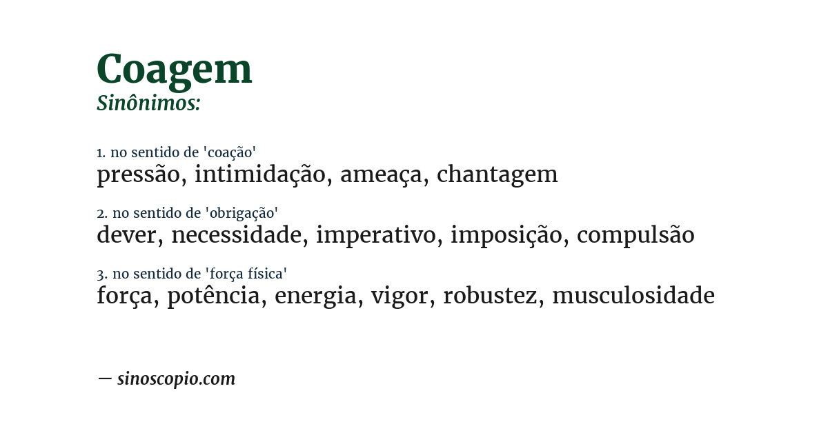 Sinônimo de coagem