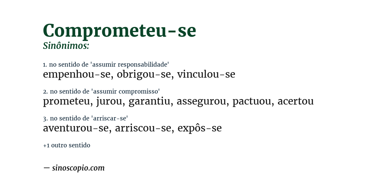 Sinônimo de comprometeu-se