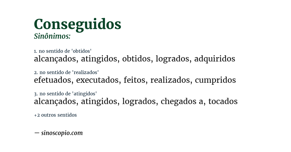 Sinônimo de conseguidos