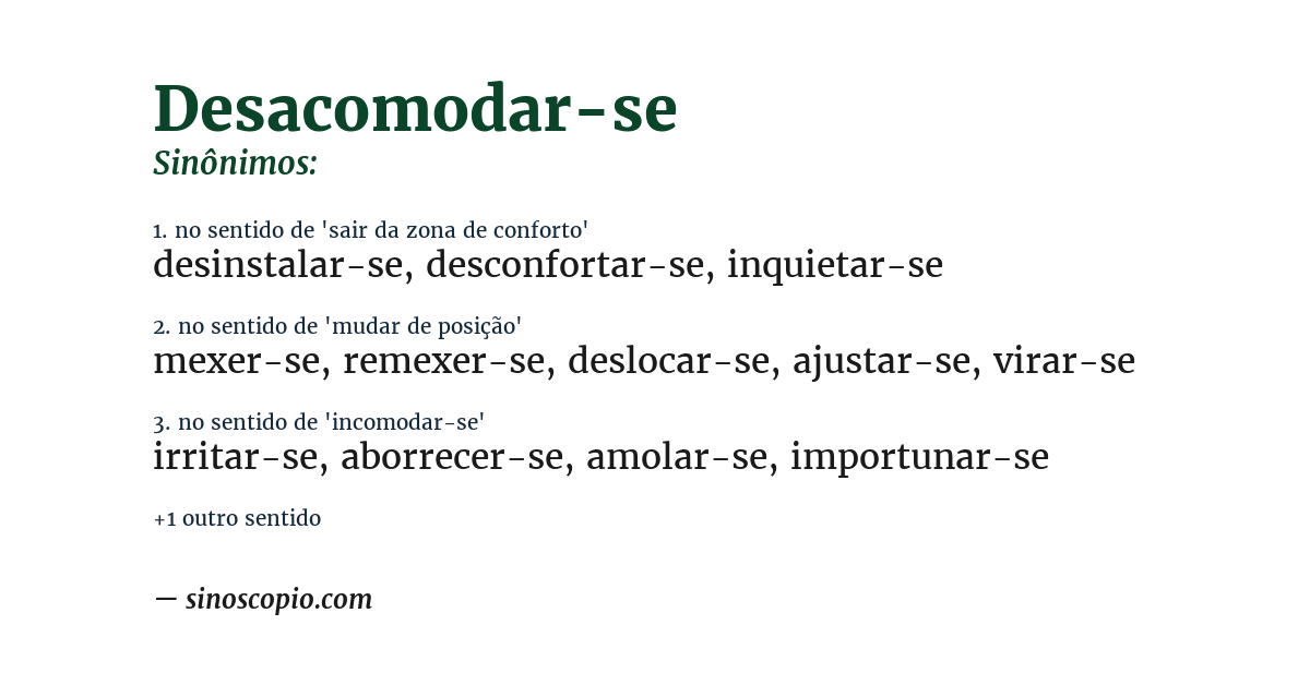 Sinônimo de desacomodar-se
