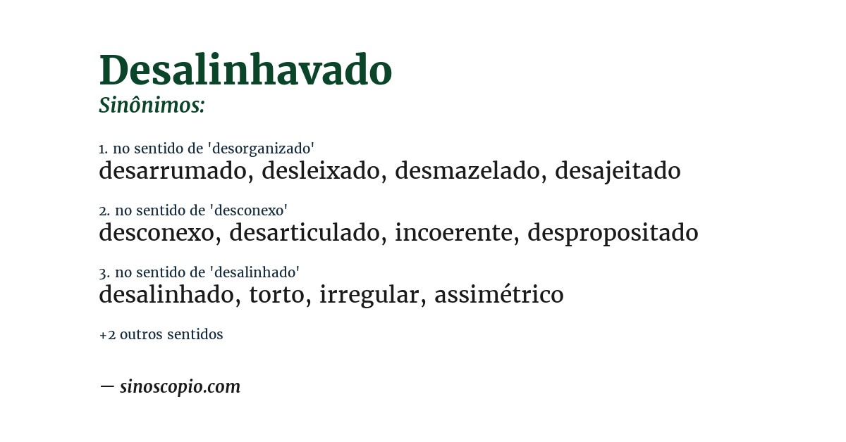 Sinônimo de desalinhavado